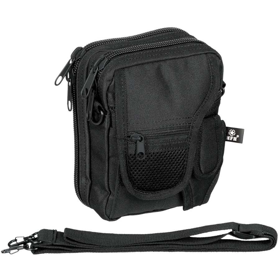 Borsa a tracolla MFH nera con fondina interna removibile