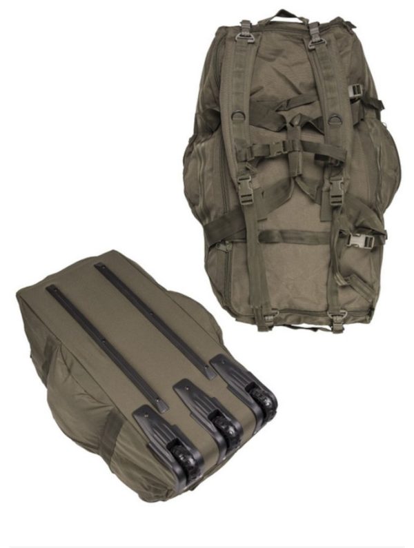 Borsa da viaggio duffle bag trolley verde 118 litri