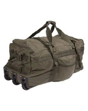 Borsa da viaggio duffle bag trolley verde 118 litri
