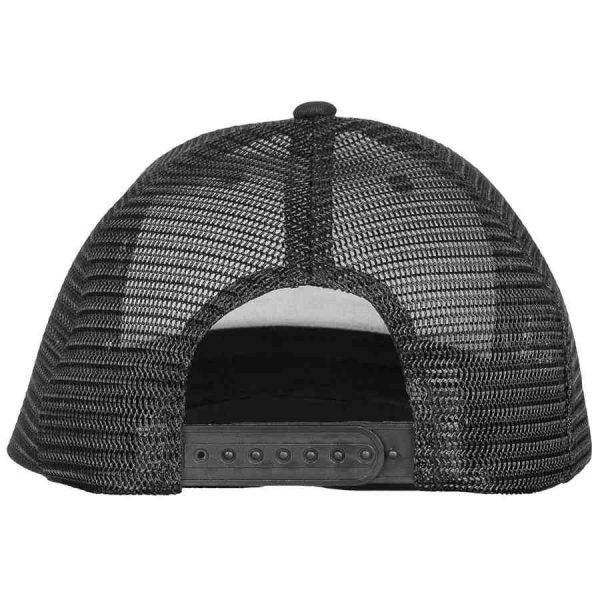 Cappello trucker MFH di colore nero con logo stampato