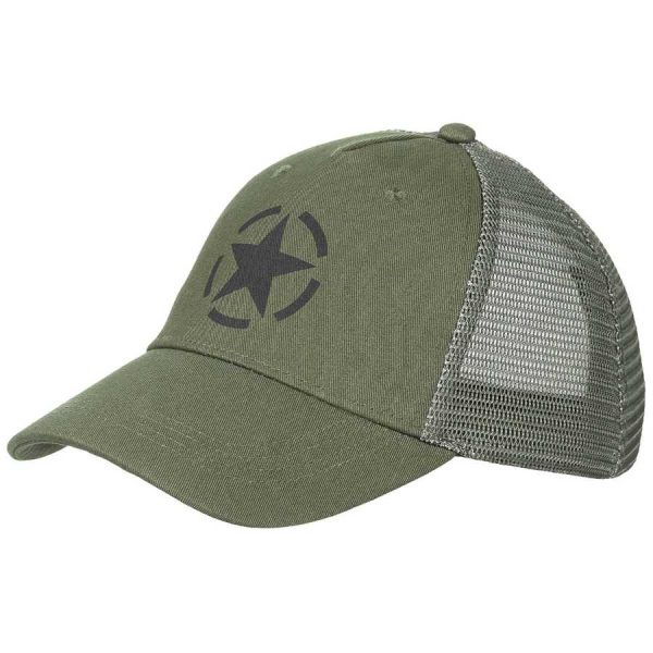 Cappello trucker MFH di colore verde con logo stampato