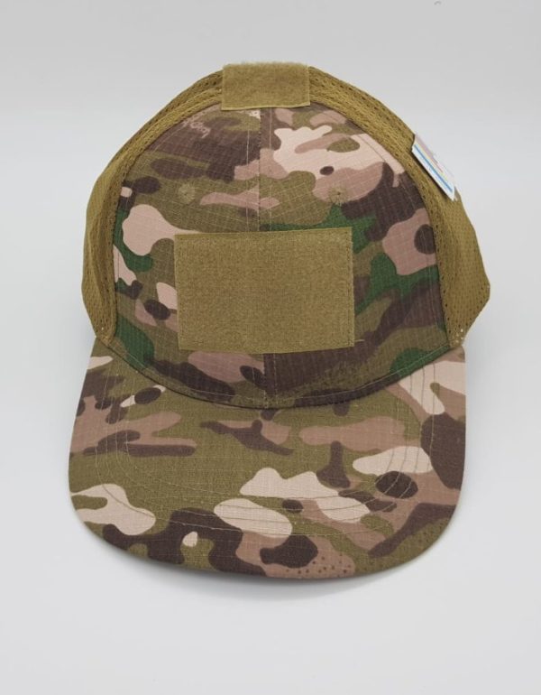 Cappello trucker mimetico multicam con portapatch