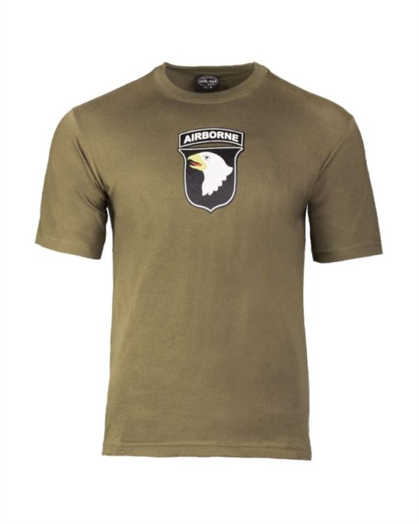 T-shirt militare MIL-TEC di colore verde logo AIRBORNE