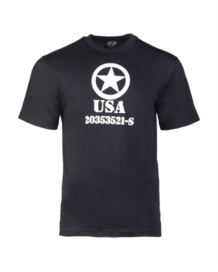 T-shirt militare MIL-TEC di colore nero logo ALLIED STAR