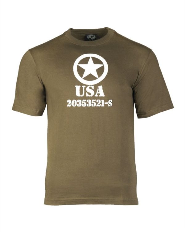T-shirt militare MIL-TEC di colore verde logo ALLIED STAR