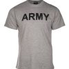 T-shirt militare MIL-TEC di colore grigia logo ARMY