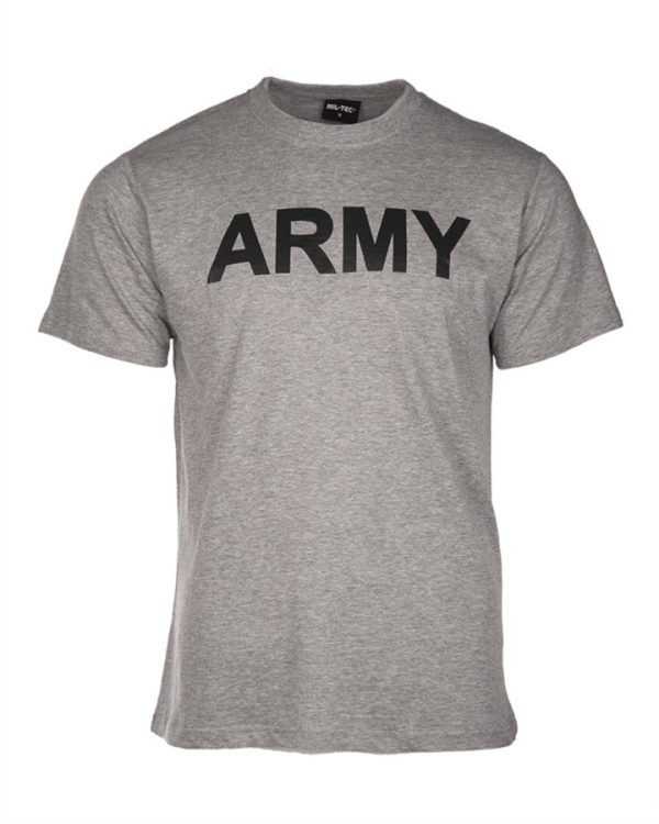 T-shirt militare MIL-TEC di colore grigia logo ARMY