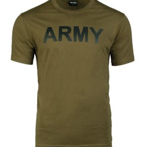 T-shirt militare MIL-TEC di colore verde logo ARMY