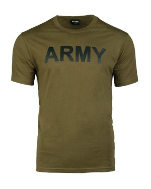 T-shirt militare MIL-TEC di colore verde logo ARMY