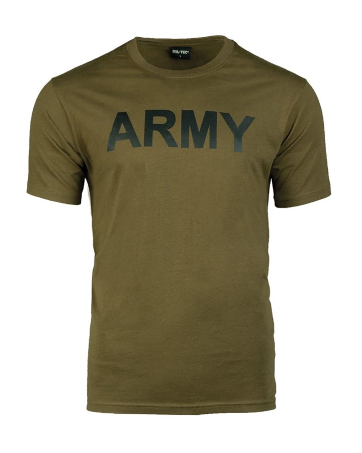 T-shirt militare MIL-TEC di colore verde logo ARMY