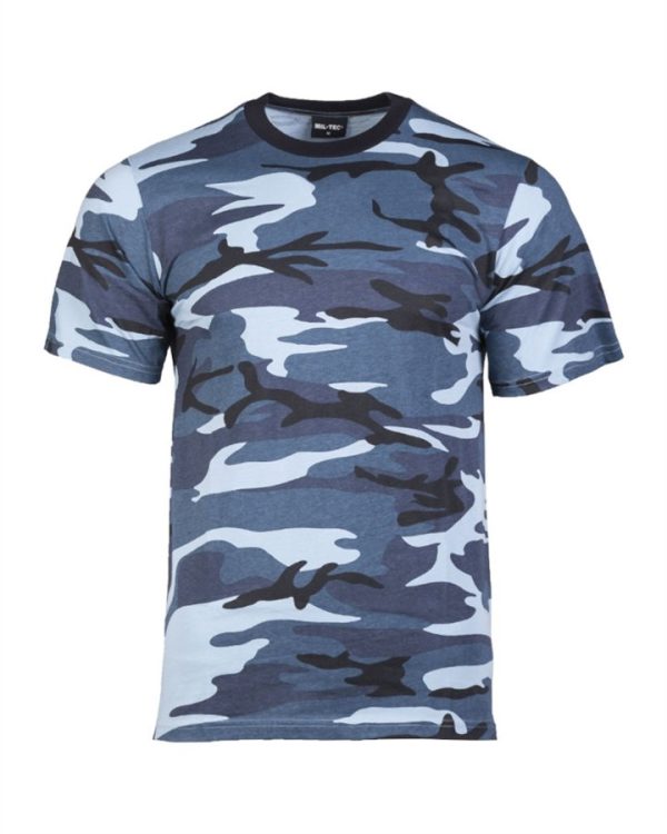 T-shirt militare by MIL-TEC mimetica skyblue 100% cotone
