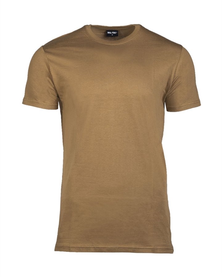 T-shirt militare MIL-TEC di colore coyote tan 100% cotone