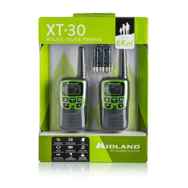 Coppia ricetrasmittenti Midland XT30  Walkie-Talkie neri