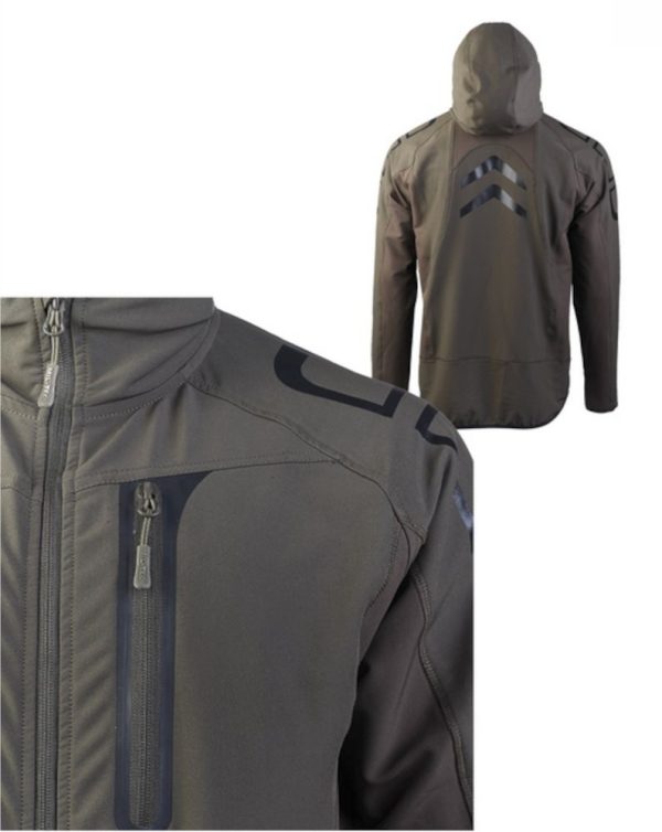 Giacca a vento impermeabile flex-tech dynamic force MIL-TEC di colore verde