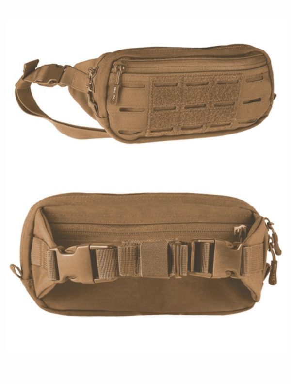 Marsupio MIL-TEC con attacchi mollesystem laser cut di colore tan