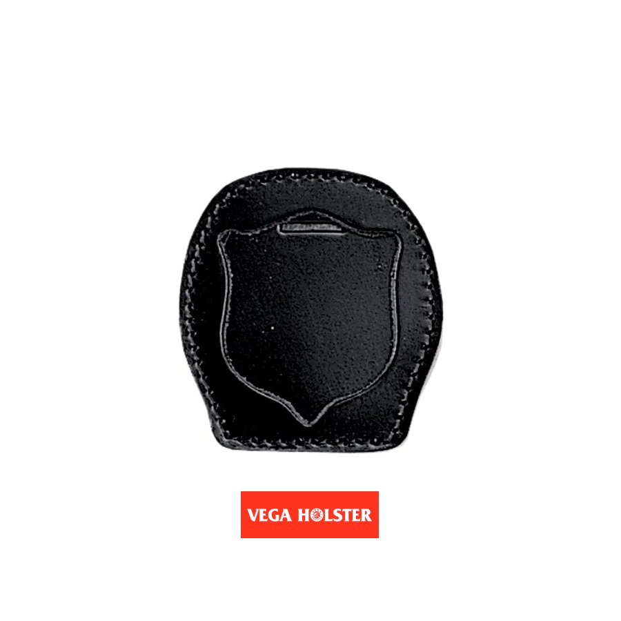 Portaplacca in pelle da cintura con clip VEGAHOLSTER