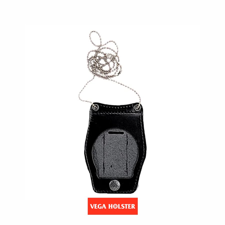Portaplacca in pelle da cintura o da collo VEGAHOLSTER