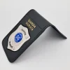 Porta placca in pelle con clip e placca argento Guardia Giurata VEGAHOLSTER