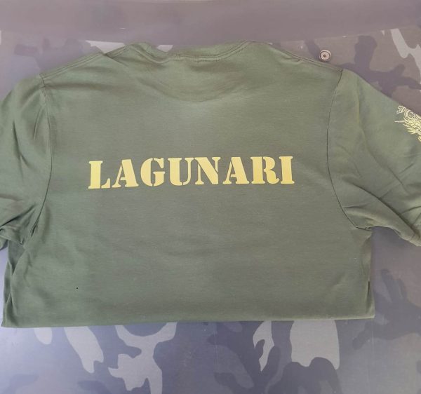 T-shirt verde Reggimento Lagunari Serenissima a 3 stampe T-shirt verde Reggimento Lagunari Serenissima a 3 stampe