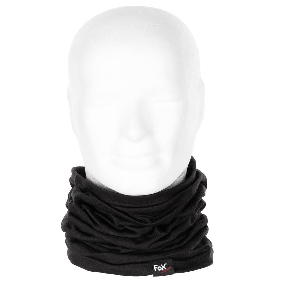 Collare scaldacollo Merino Lite multifunzione in lana merino MFH di colore nero