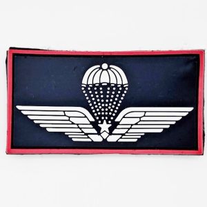 Brevetto Paracadutista bianco con stella gommato e bordo rosso