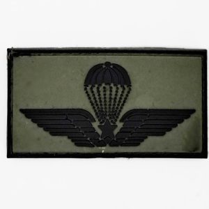 Ricamo Brevetto Paracadutista Militare scritta nera fondo verde gommato