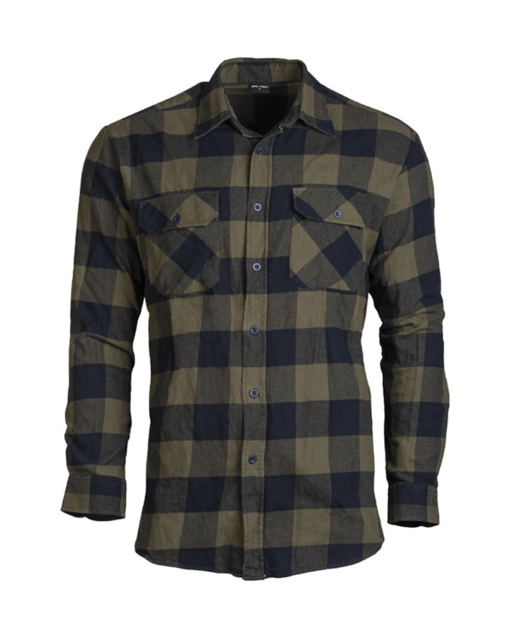 Camicia tipo boscaiolo estiva MIL-TEC  in flanella leggera di colore verde nero
