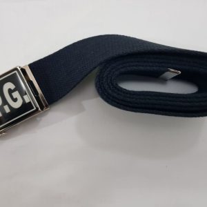 Cintura Militare in canapa di colore blu larghezza 40 mm fibbia con logo G.P.G. bianco
