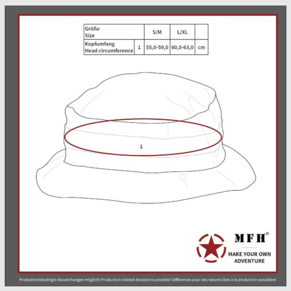 Cappello MFH tipo gi boonie con rete traspirante Operation-camo