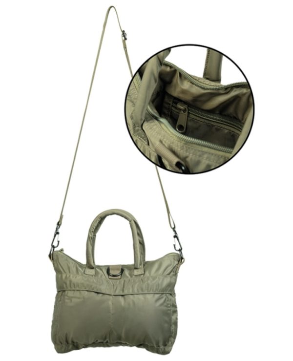 Mini borsa portacasco verde con tracolla