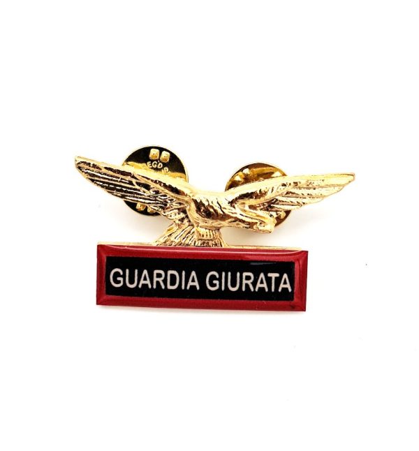 Spilla Aquila Sicurezza Sussidiaria DM 154/2009 guardia giurata rossa Spilla Aquila Sicurezza Sussidiaria DM 154/2009 guardia giurata rossa