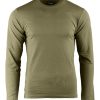 T-shirt manica lunga  MIL-TEC di colore verde oliva 100% cotone