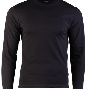 T-shirt manica lunga  MIL-TEC di colore nero oliva 100% cotone
