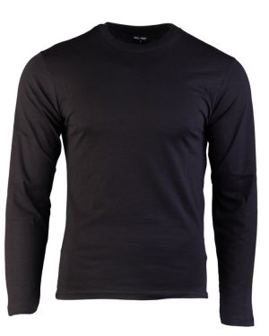 T-shirt manica lunga  MIL-TEC di colore nero oliva 100% cotone