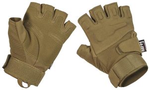 Guanti tattici senza dita Pro by MFH di colore coyote tan