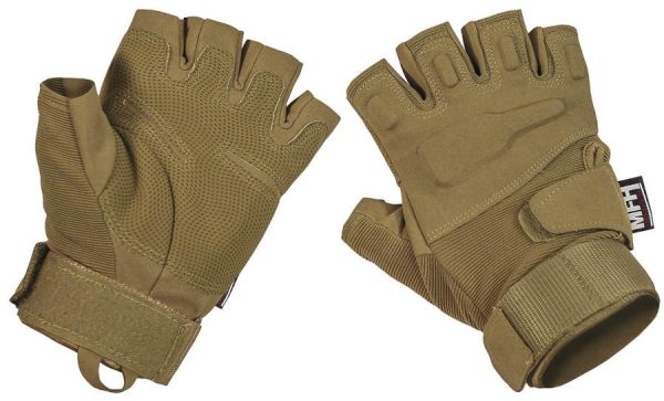 Guanti tattici senza dita Pro by MFH di colore coyote tan