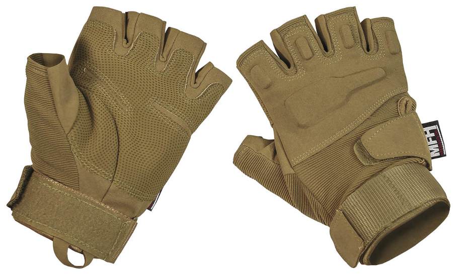 Guanti tattici senza dita Pro by MFH di colore coyote tan