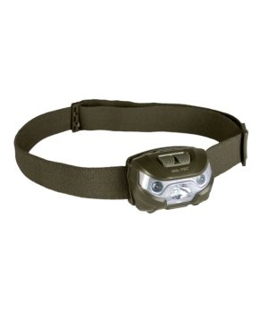 Lampada frontale MIL-TEC®  di colore verde a led CREE XPE con led bianchi e rossi