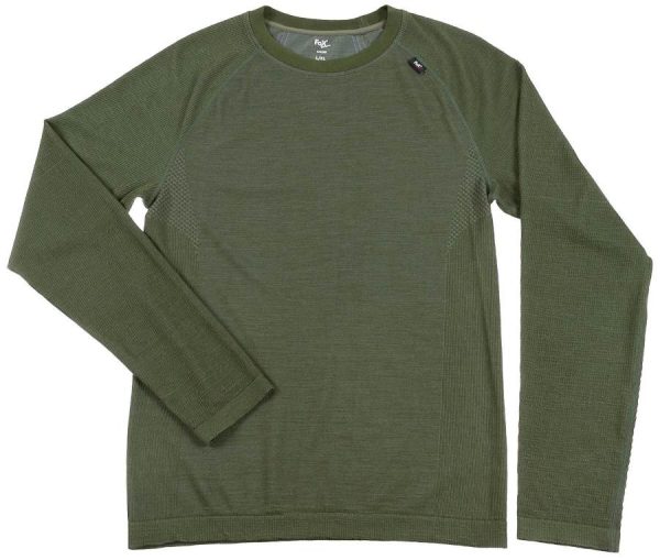 Maglia intima tecnica MFH Merino 50 in misto lana merino di colore verde oliva Maglia intima tecnica MFH Merino 50 in misto lana merino di colore verde oliva